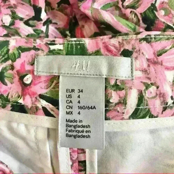 H&M Pastel Floral Cigarette Skinny Ankle Pants - Picture 10 of 10